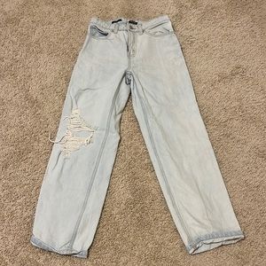 Light wash straight legged jeans, size 2